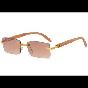 Men Sunglasses Gold Frame Brown lens Elegant Hip Hop Style Fashion Classic Small
